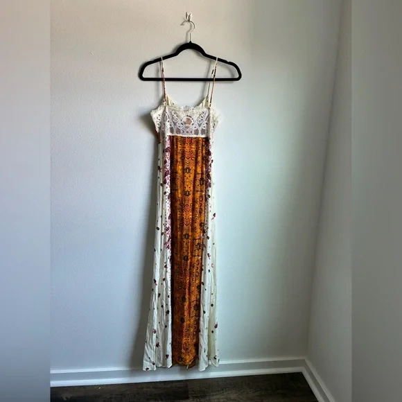 Free People Morning Song Printed Maxi Slip Dress Size Med intimately free - Picture 6 of 6